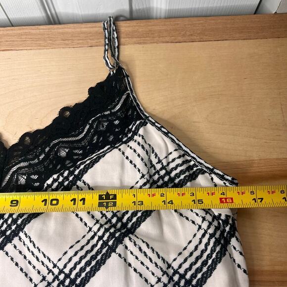 Paige Black + White Slip Dress Lace Trim Adjustable Spaghetti Straps Size Small - Picture 10 of 12